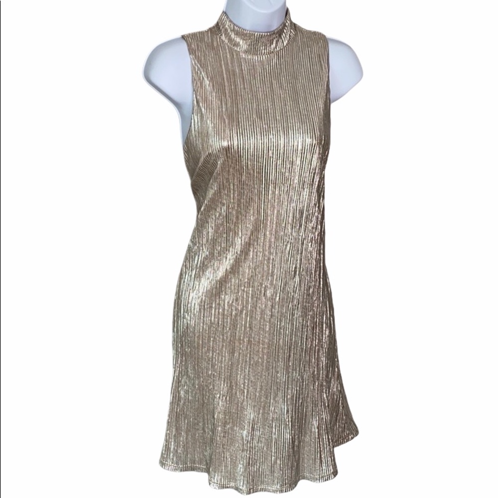 🍾Metallic Mick Neck Dress